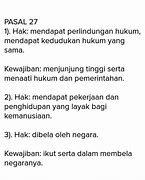 Pasal 27 Sampai 34 Tentang Hak Dan Kewajiban Warga Negara